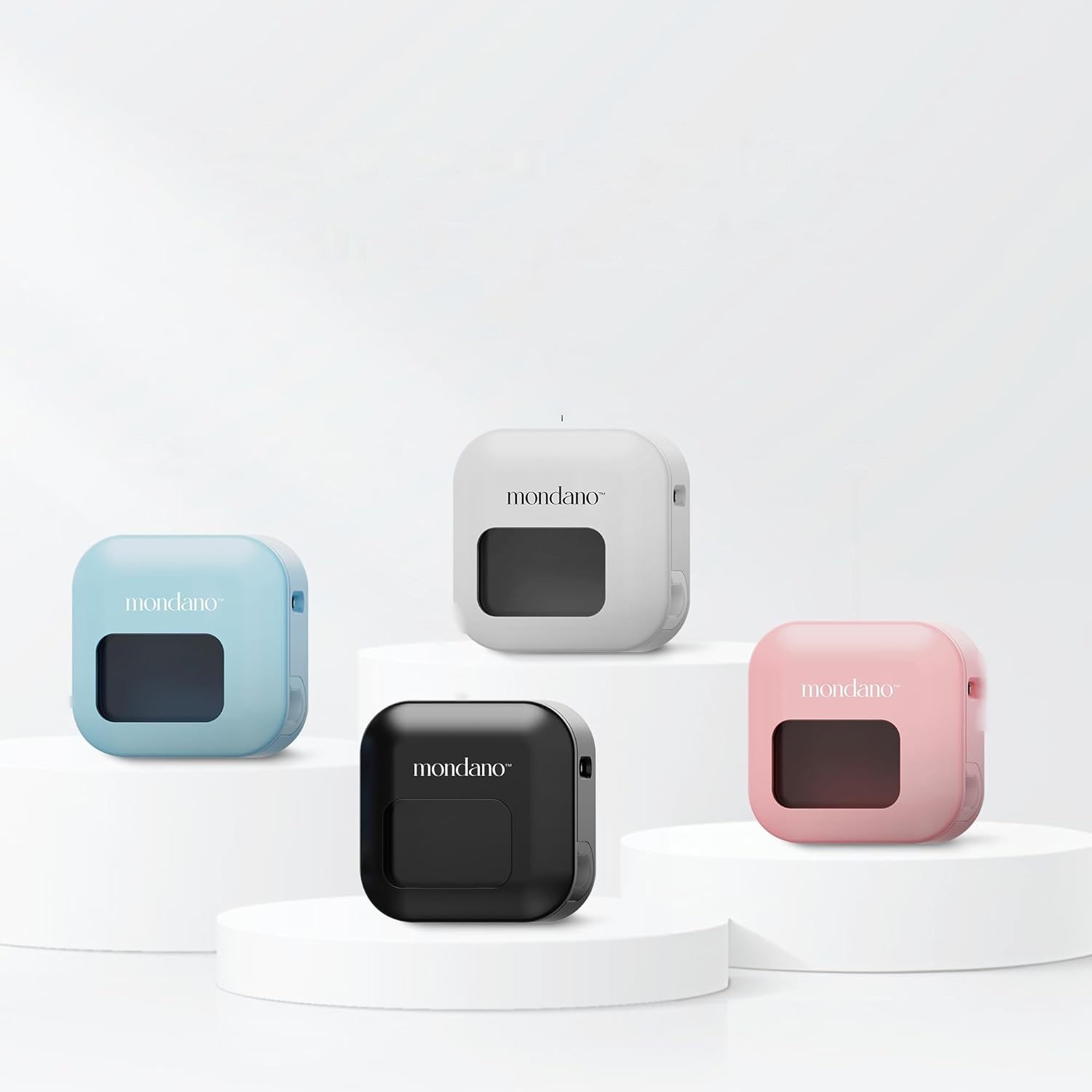 The sanitizer in white, black, pink and sky blue